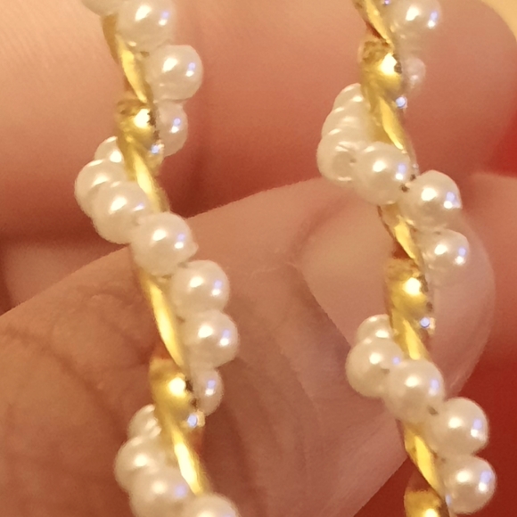 ➿⚪Twisted Pearl⚪Geometric🟨Square Earrings⚪➿ - Picture 5 of 5